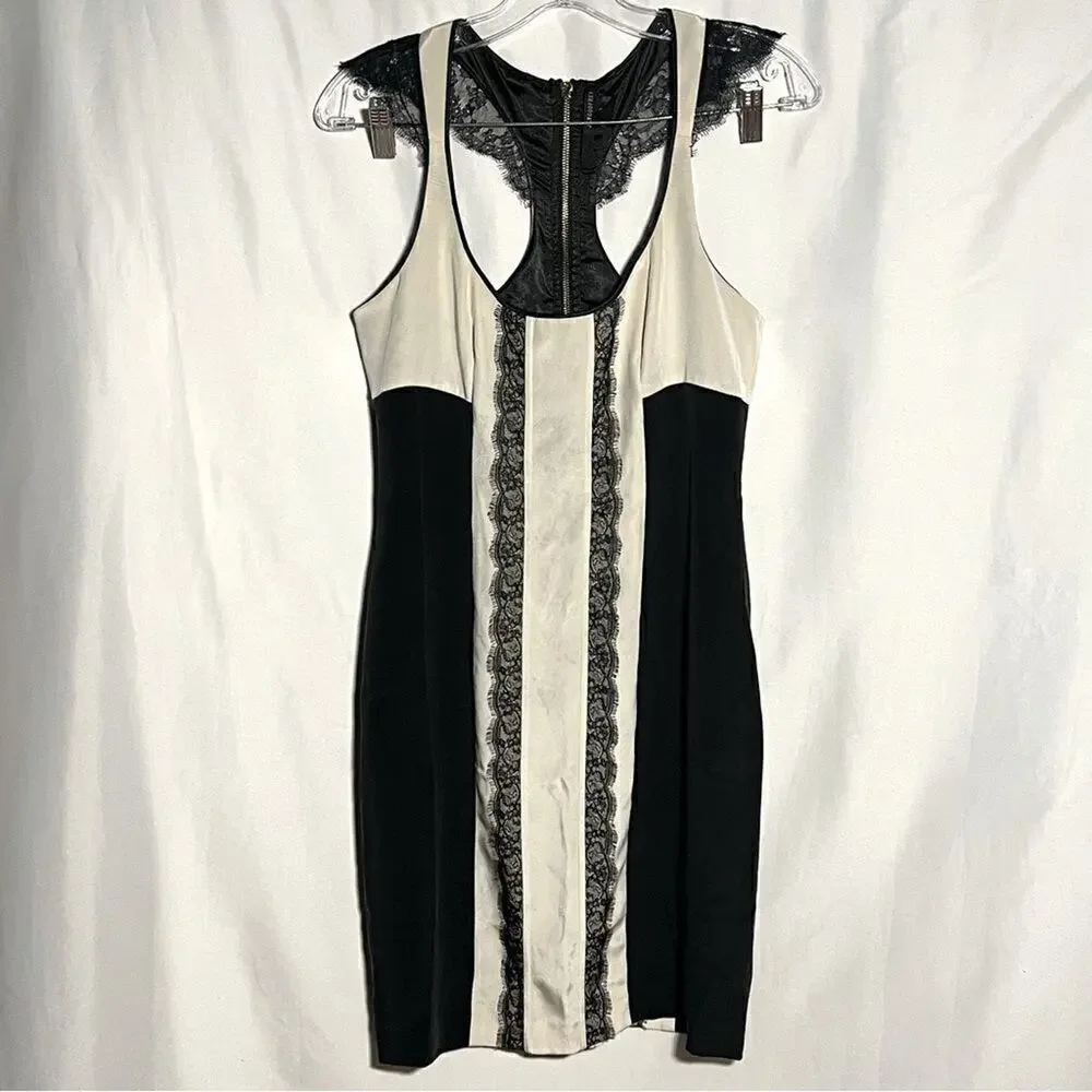 jay godfrey lace dress Jay Godfrey Womens Gold Slip Sheath Lace Midi Satin Spaghetti Strap Dress  NWT